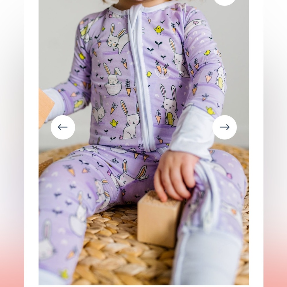 Little Sleepies bamboo Zippy sleeper Lavender Bunnies 18-24 Months